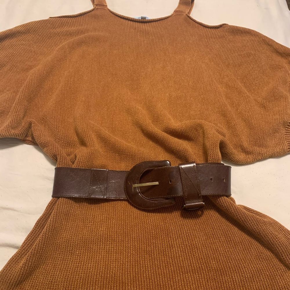 Cold shoulder sweater/mini-dress